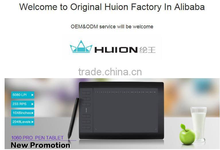 Hot Sale!Huion 1060pro+ creative design 10x6 graphic tablet digital drawing tablet for education
