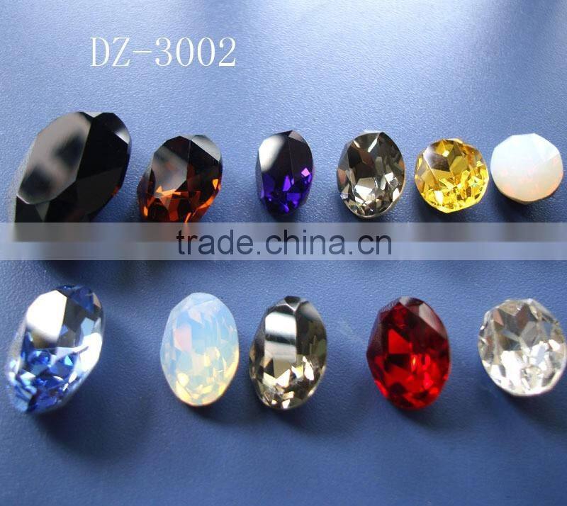 colorful loose fancy stones glass gemstone 13*18mm rhinestone for phone case decoration