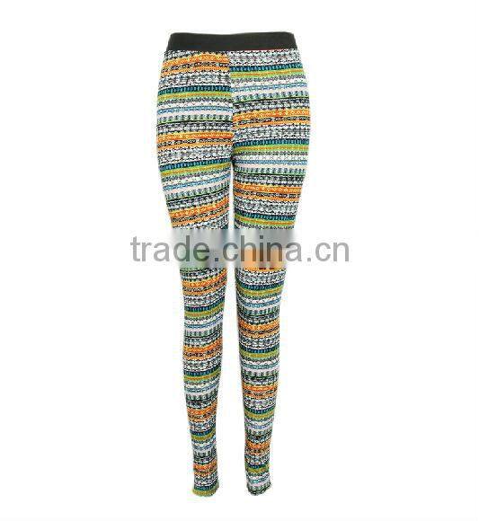 fashion lady's new floral boho pants with stripes