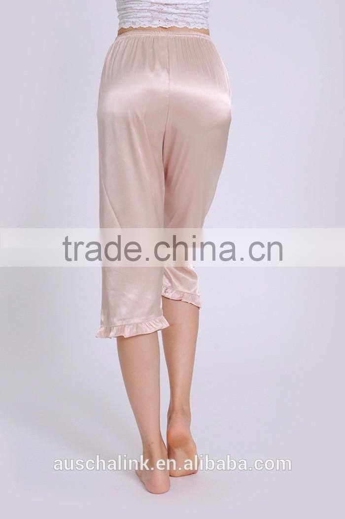 hot sale women silk sleep pants comfortabe soft pajamas pants