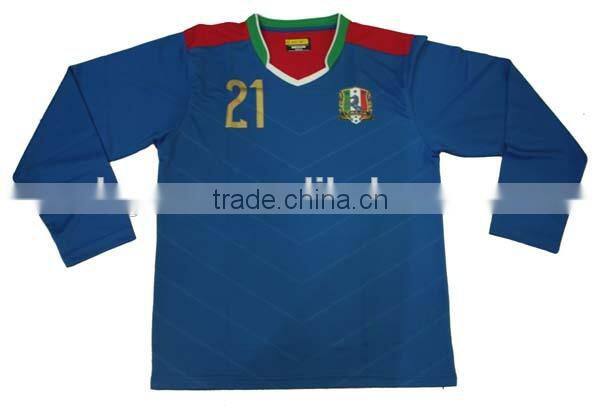 Long sleeve team soccer jersey Italy