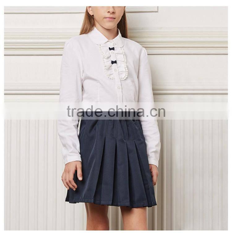 School Girls Cotton Long Sleeve Shirt High School Apparel