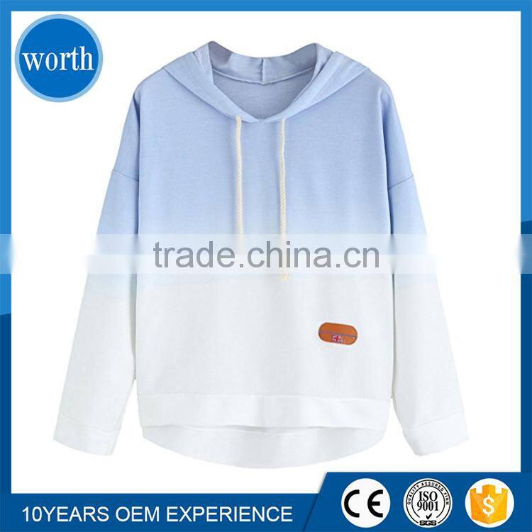 Gradient Pullover Sweatshirt Hoodie Cotton Shirt Blue Ombre