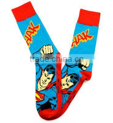 men's fashion beautiful socks with superman