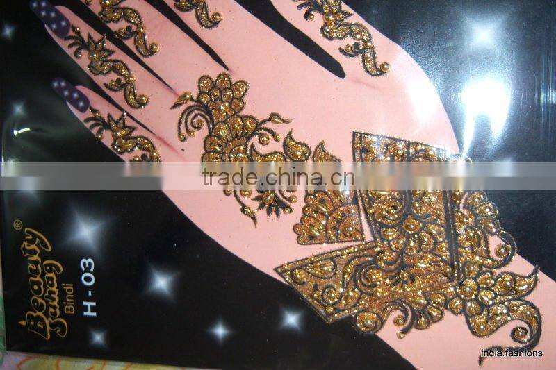 Crystal hand Tattoo BINDI HENNA STICKER PAYPAL accepted