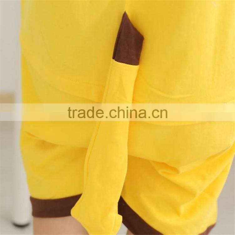 cute fashion summer clothing man and women short sleeve Pure cotton home wear Pikachu pajamas jumpsuits