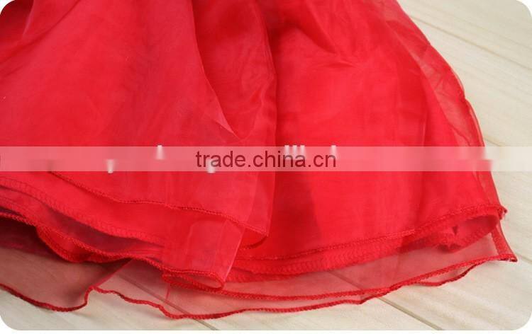 2016 Chinese flower pattern new year chiffon party flower baby girls dress for 2-8years girl