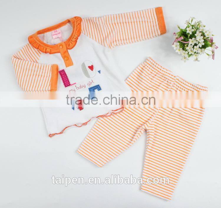 Wholesale Winter Kids 2Pcs Set Pajama Navy O-neck Pajama Baby Set 100% Cotton BG1-386