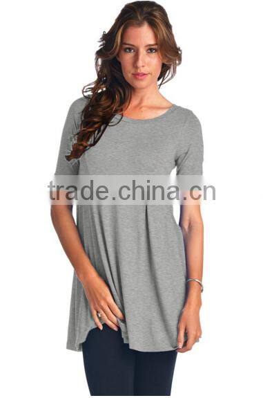 Fashion womens clothes Short Sleeve Swing Dress Tunic Tops for women 2016