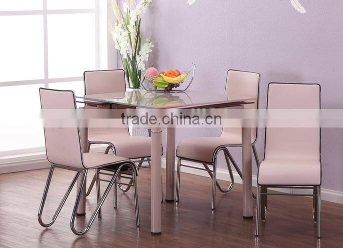 2016 high quality popular new modern design glass expandable dining set