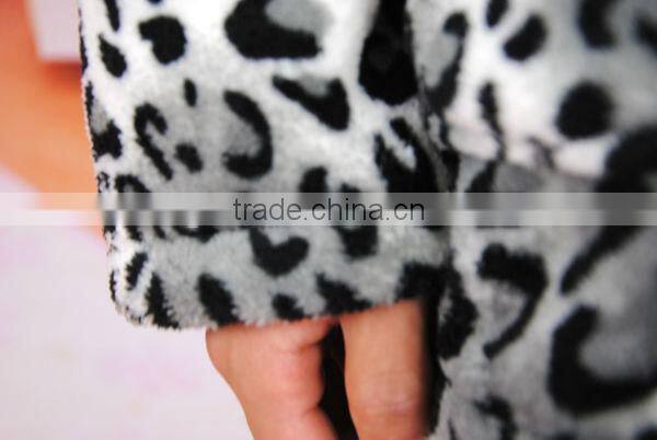 men's 100% polyester leopard printed coral fleece pajama set