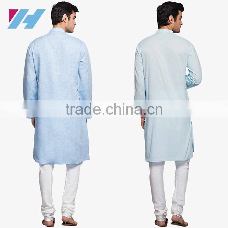 Men's Clothing Long Sleeve Knee Length Regular Fit Kurta Designs