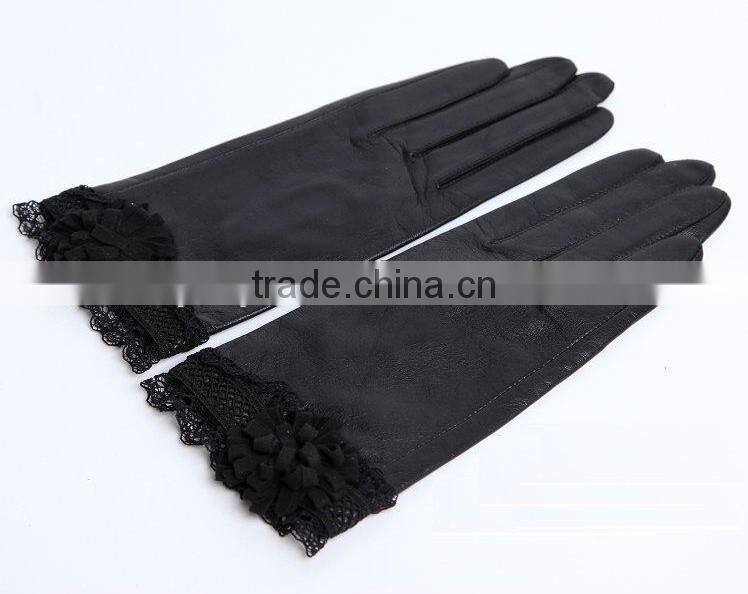 2014 new design warm winter lace woman gloves