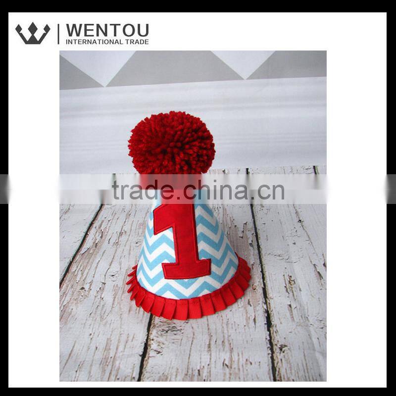 Wholesale Navy Blue and Green Argyle number Birthday Hat