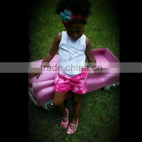 Pink Tie Dye Crystal Studded Shorts- Spring Shorts- Summer Shorts- Baby/ Toddler Girl Shorts- Hot Pink