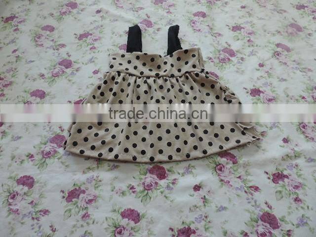 2017 Summer Wholesale Children's Boutique Clothing Baby Girls Polka Dot Ruffle Sleeveless Top