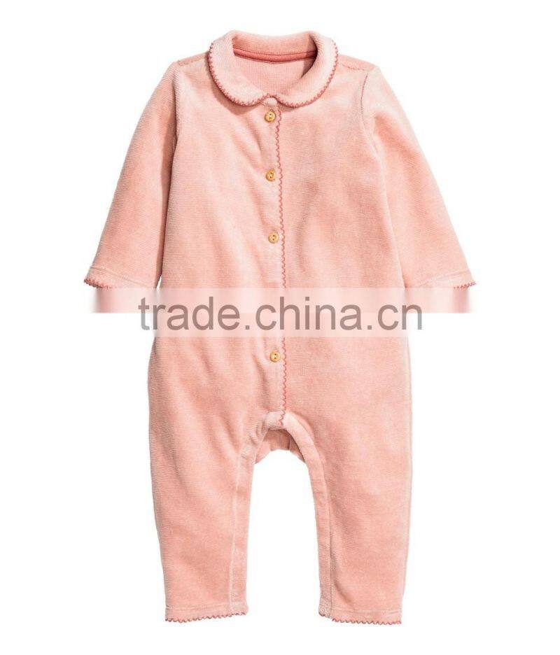 Velour soft cotton blend sleep jumpsuit one piece for kids