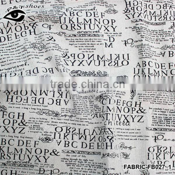 1.50m English Letter Newspaper Printing Canvas Fabric Linen/Cotton Fabric Zakka Patchwork Fabric for Curtain