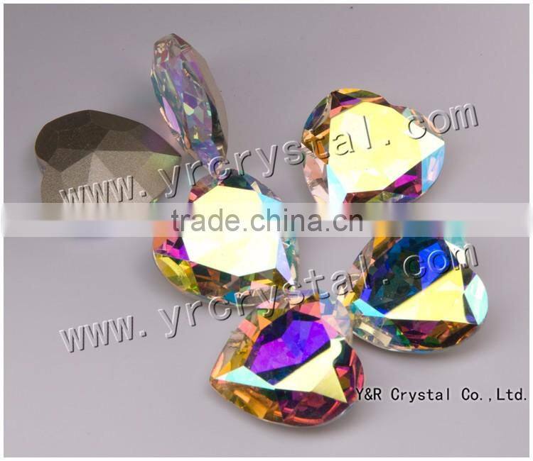 4827 Crystal Beads 28mm Siam Color Red Heart Shaped 8pcs rhinestone for crafts