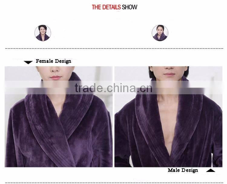 fleece micorfiber bathrobe kimono collar cheap