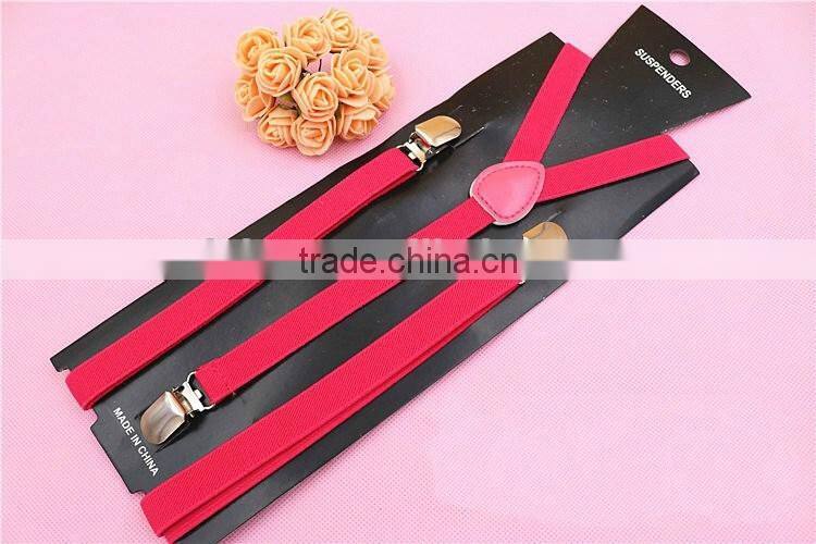 15 Colors 0.6 Inch Clip-on Suspenders Elastic Y-Shape Adjustable Braces