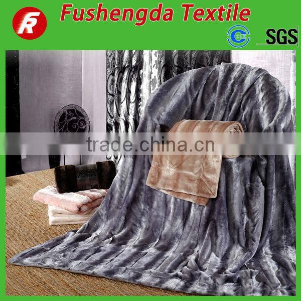 Faux fur throw soft fluffy luxury double layer PV fleece sofa blanket