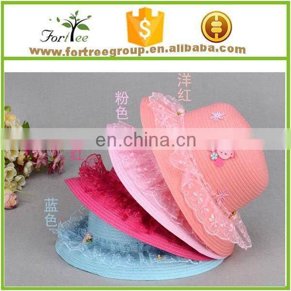 light pink personalized baby hats straw paper fedora hats