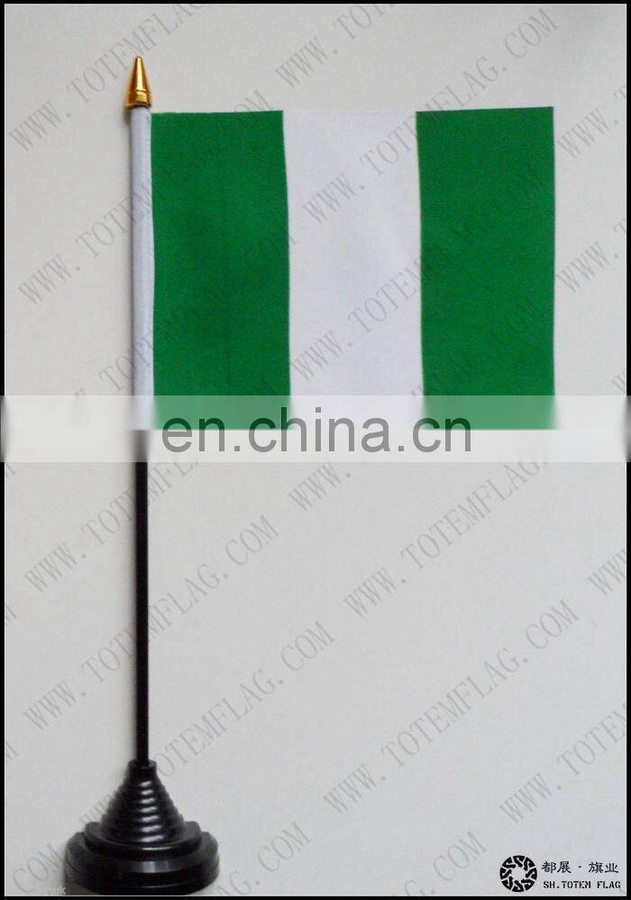 Nigeria Table Flag with Plastic Base