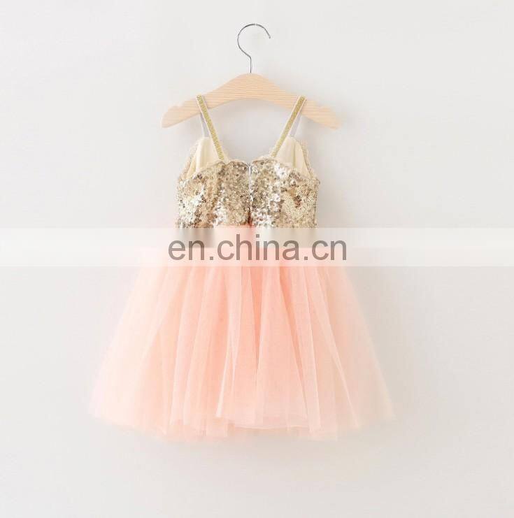 Gold Sequin Flower Girl Dress Blush Rustic Slip Tulle Dress Birthday Wear Peach Pageant Outfit