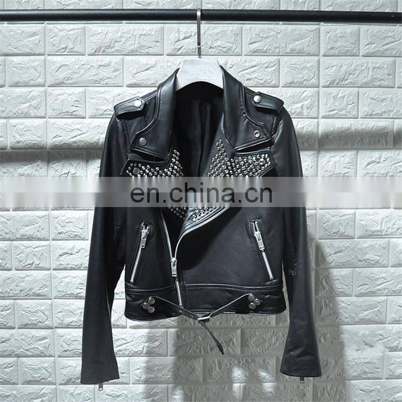 Wholesale Real Leather Jacket High End Fashion Women Harley Leather Jacket Italy Leather Jackets