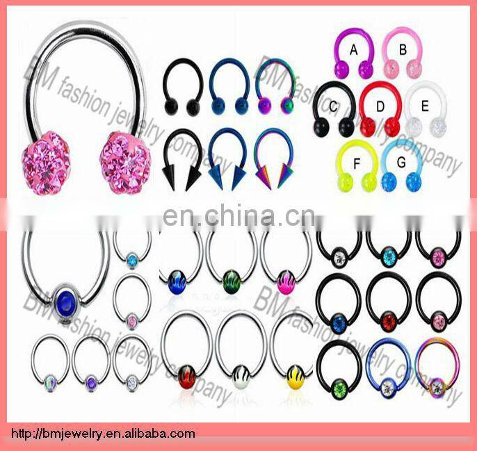 Fashion acrylic lip rings hoop nose ring body piercing jewelry