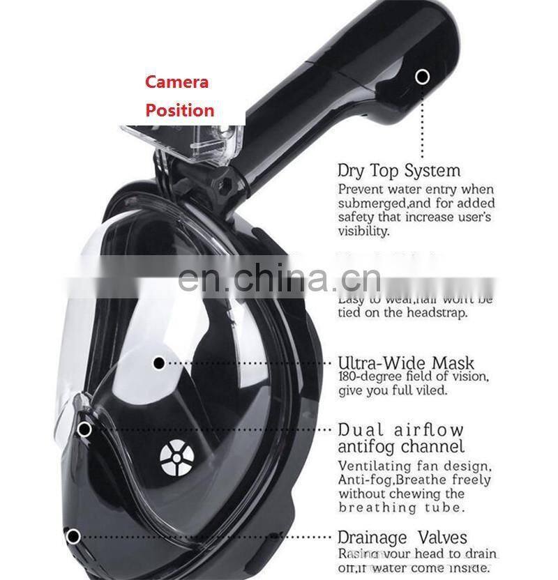 Underwater Diving Mask full face Snorkel mask Set Swimming Training Scuba mergulho full face snorkeling mask Anti Fog For Gopro