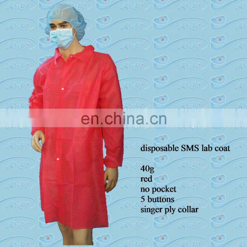 disposable lab coat with zipper