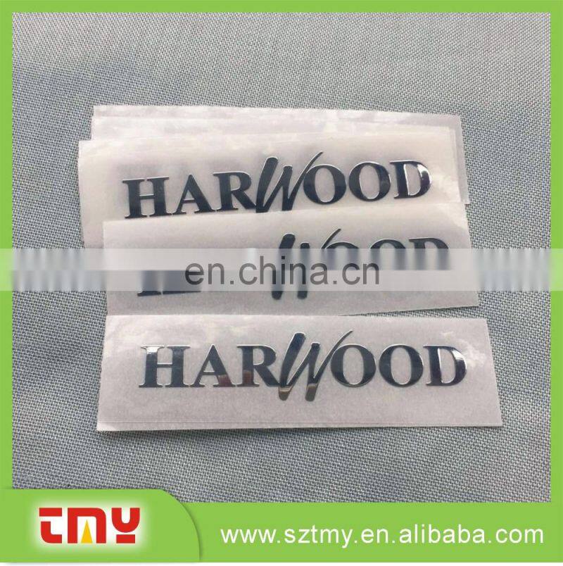 Custom cheap embossed laber sticker adhisive metal laber sticker