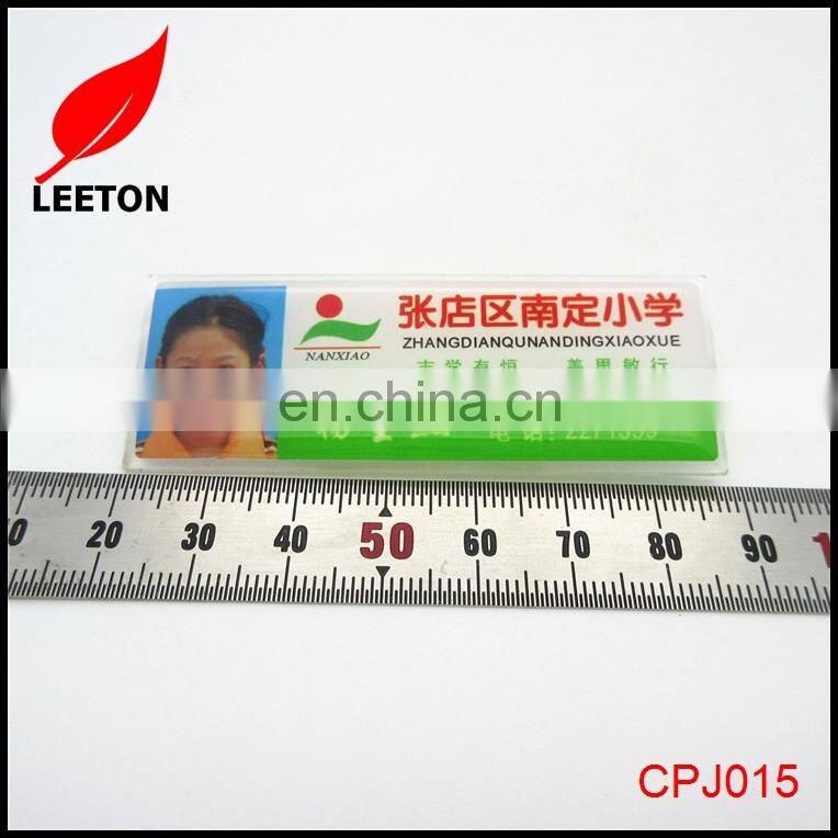 Custom plastic rectangle school name tag