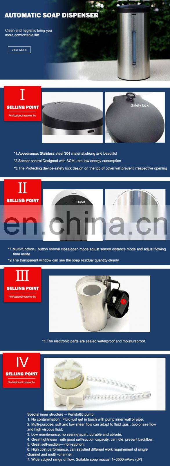 Hands-Free Refillable Automatic Liquid Wall Mounted Soap Dispenser