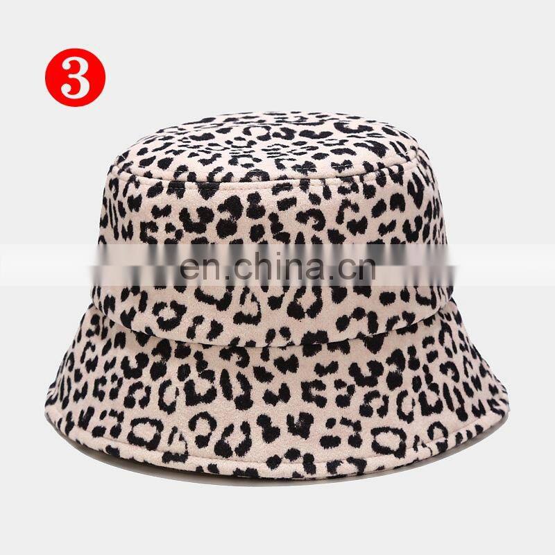 Autumn Winter Unisex Bucket Hats Wool caps Cow leopard zebra design Sunscreen Men Women Sunbonnet Fedoras Fisherman hats