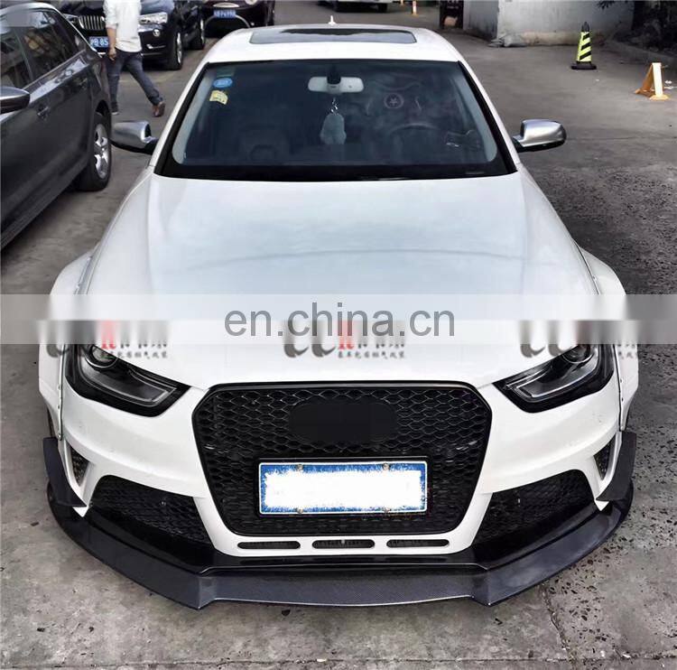 Beautiful carbon fiber CQCV style body kit for Audi A4 front lip rear lip side skirts wide fender with assembly accessories
