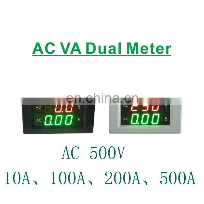 LED Digital Voltmeter Ammeter AC 0-500V AC Voltage Current Meter LED Volt Panel Meter Dual Meter Amperemeter Multimeter