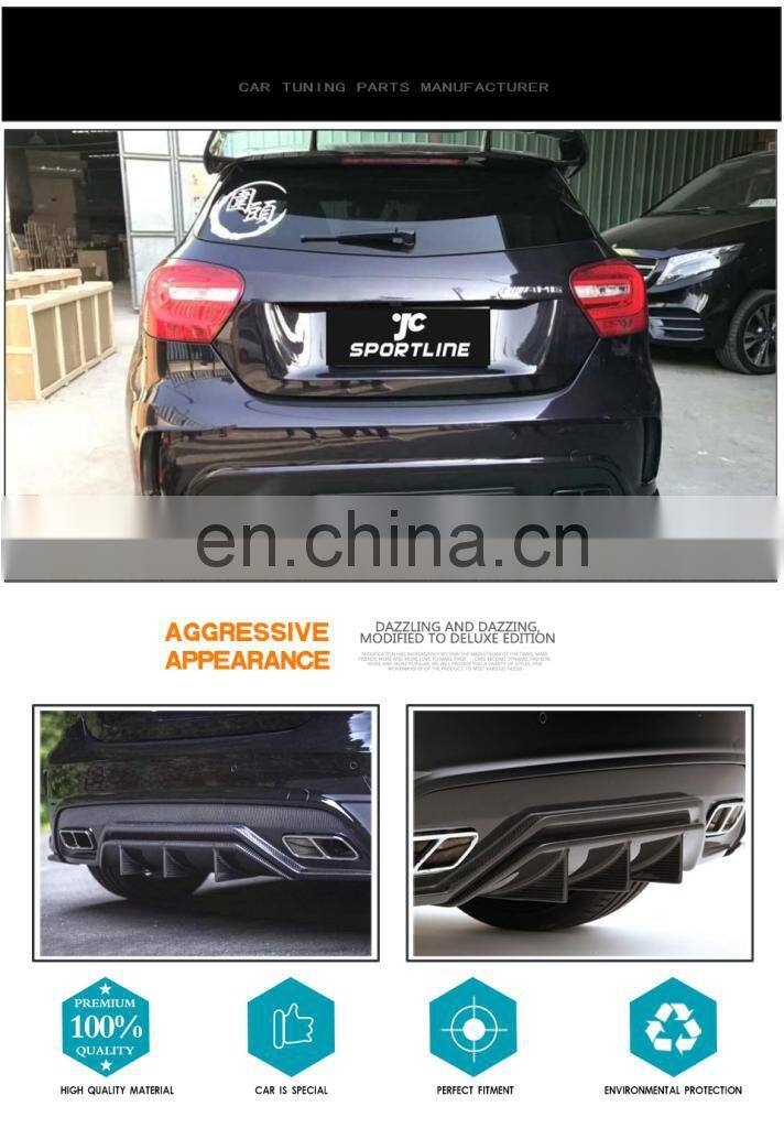 Carbon Fiber Rear Bumper Spoiler Diffuser for Mercedes Benz W176 A45 AMG Hatchback 4-Door 13-18