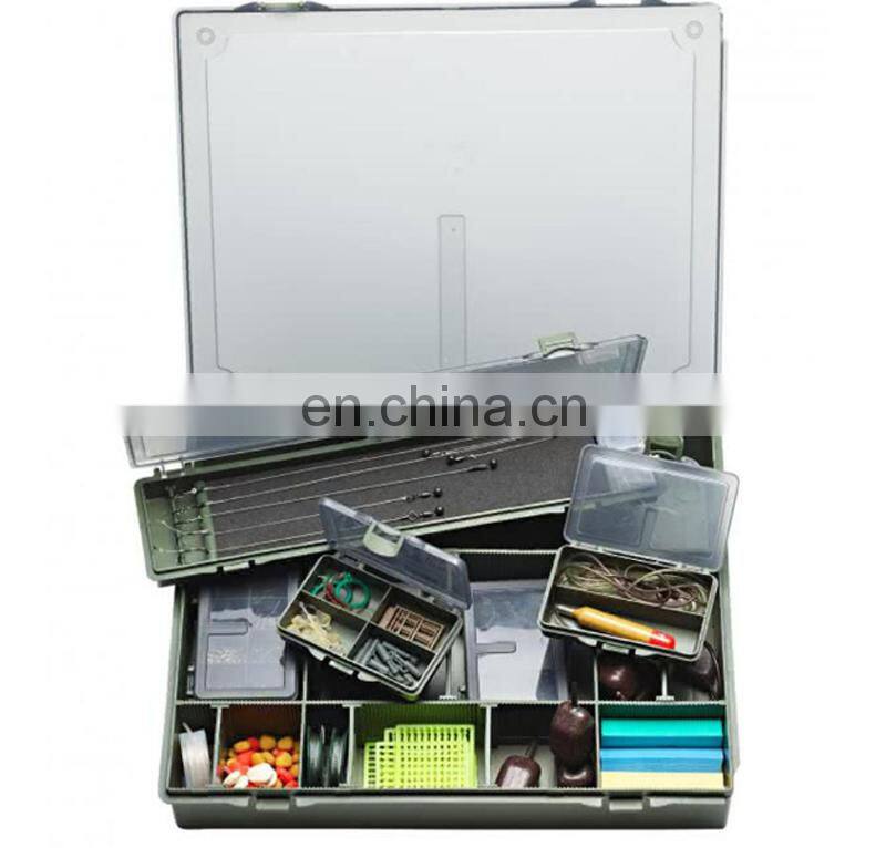 36.5*28.5*5.5cm Waterproof Carp Fishing Accessories Gear Large 7+1 Carp Fishing Tackle Box