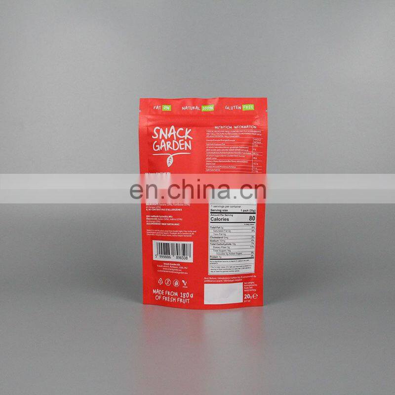 Silver mylar bag custom stand up pouch for tea ,coffee , snack