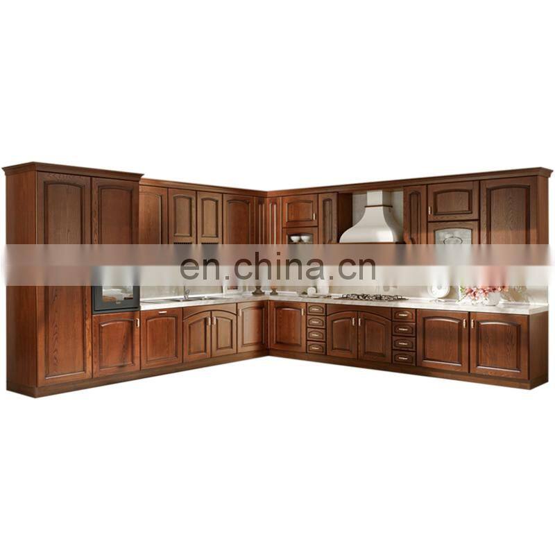 Handleless design light grey high gloss kitchen cabinets