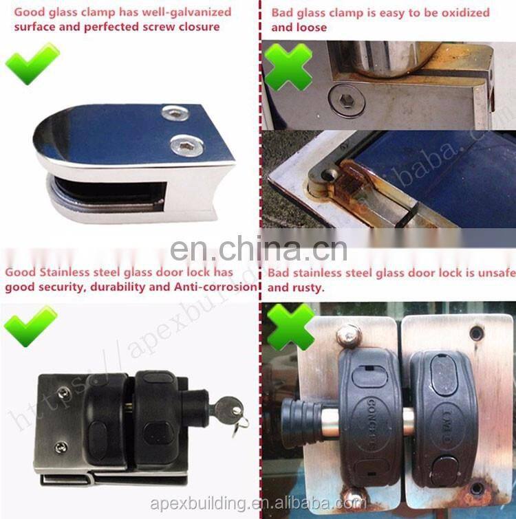 Modern new design stainless steel handrail stair balcony tempered glass glass railing