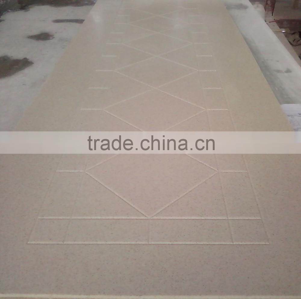 Classic Pattern Cultured Marble Shower Surround, Cast Marble Shower Panel