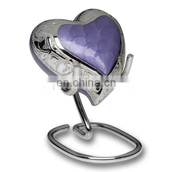 hand painted heart shaped antique urn