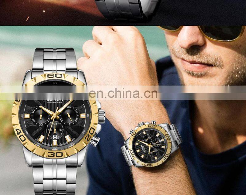 MEGIR MS2087G Men's Quartz Watches Business Chronograph Waterproof Luminous Army Wristwatch