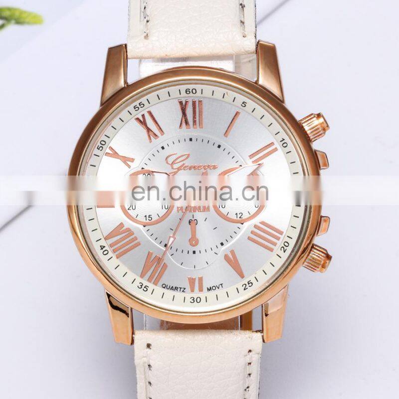 2966 Fashion Women Leather Watch lady bracelet watch gold women Watch Band Leather