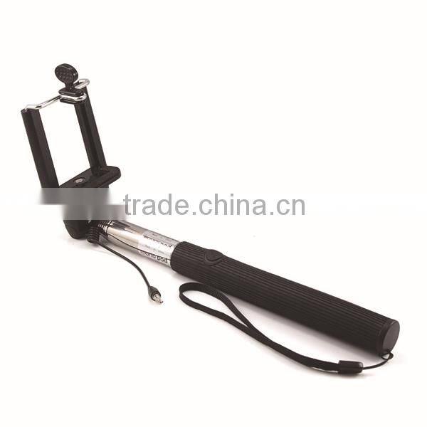 2015 Extendable Wired Selfie Stick Z07-5 plus Handheld Telescoping Monopod Built-in Shutter With Mount Clip Phone