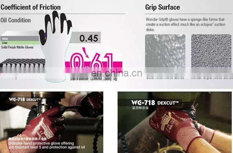 Waterproof Oil Chemical Proof Safety Garden HPPE Micro Foam Nitrile EN388 ANSI A4 Oilfield Gas Anti Cut Resistant Work Gloves